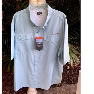 Habit Breakwater Fishing Shirt Mens 2XL Cool Blue New UPF 40+ Vented NWT Summer